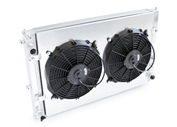 This is a 100% aluminum dual core lightweight radiator with aluminum end tanks and fans/shroud kit. It can also accept aftermarket fans. It is designed to replace the OEM radiator for the 10th generation Honda Civic 1.5L Turbo