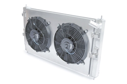 This is a 100% aluminum dual core lightweight radiator with aluminum end tanks and fans/shroud kit. It can also accept aftermarket fans. It is designed to replace the OEM radiator for the 2008-2015 Mitsubishi Lancer Evolution X.