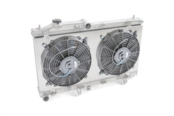 This is a 100% aluminum dual core lightweight radiator with aluminum end tanks and fans/shroud kit. It can also accept aftermarket fans. It is designed to replace the OEM radiator for the 2015-2021 Subaru WRX.