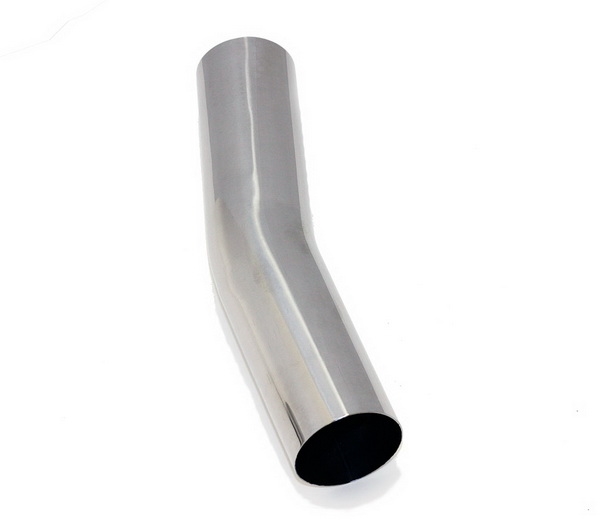 FOX Stainless Steel Exhaust Pipe Elbow - 15° Bend, 55mm Diameter (Widened Connector)